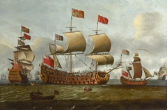 HMS Britannia in two positions by Isaac Sailmaker