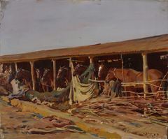 HORSES OF THE 36TH COMPANY by Alfred Munnings