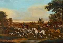 Huntsmen and Hounds Picking up a Scent by Anonymous