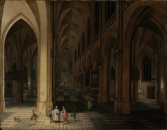 Interior of Antwerp Cathedral at Night by Pieter Neeffs