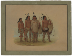 Kiowa Chief, His Wife, and Two Warriors by George Catlin