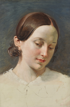 Kopf eines Mädchens mit braunem Haar (Studie zu "Rüdiger und Angelica") by Johann Peter Krafft
