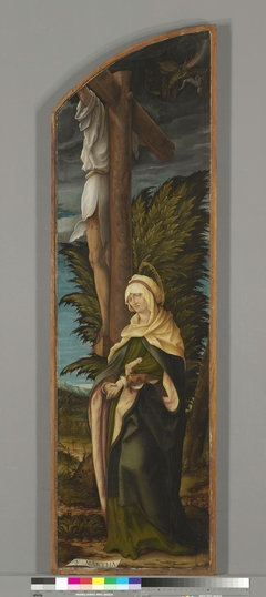 Kreuzigungsaltar, rechter Flügel: Der unbußfertige Schächer und die hl. Martha by Hans Burgkmair the Elder