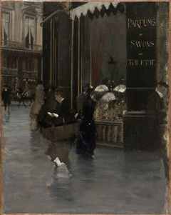 La parfumerie Violet, à l'angle du boulevard des Capucines et de la rue Scribe by Giuseppe De Nittis