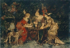 Ladies on a Terrace by Adolphe Joseph Thomas Monticelli