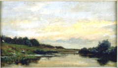 Landscape - Evening by Charles-François Daubigny