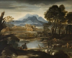 Landscape with a Lake and a Walled Town