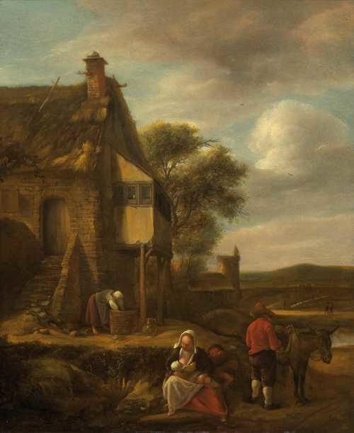 Landscape with Figures before a House