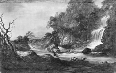 Landschaft mit Wasserfall by Johann Anton Eismann