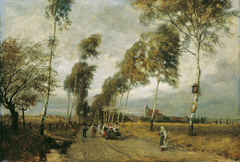 Landstraße mit Birkenallee by Hugo Charlemont