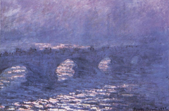 Le pont de Waterloo, effet de soleil dans la brume by Claude Monet