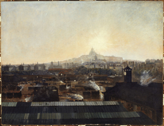 Les Voies de la gare du Nord, les toits de l'hôpital Lariboisière et la colline de Montmartre, vers 1895 by Louis-Robert Carrier-Belleuse