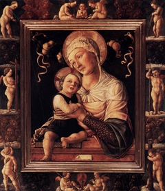 Madonna and Child in Painted Frame by Lazzaro Bastiani