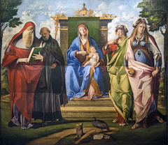 Madonna and Child with Saints Jerome, Benedict, Mary Magdalene and Justina by Benedetto Rusconi