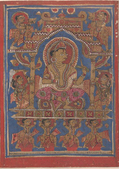 Mahavira Rides in His Initiation Palanquin: Folio from a Kalpasutra Manuscript by Anonymous