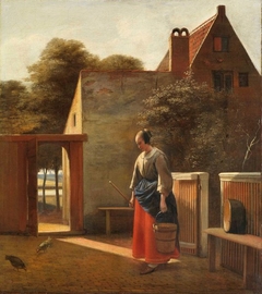 Maid with a Bucket and Broom in a Courtyard by Pieter de Hooch