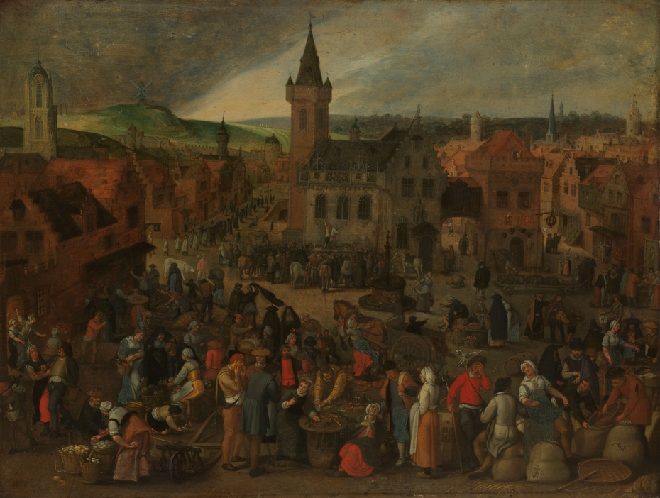 Market day in a Flemish town