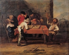 Men Playing Tric-Trac by Augustin Stom