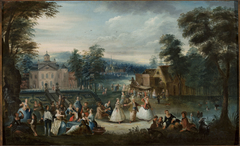 Merry-making in a park by Christian Wilhelm Ernst Dietrich