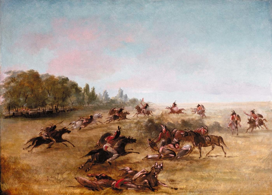 Mounted War Party Scouring a Thicket