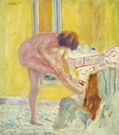 Nude, Yellow Background by Pierre Bonnard