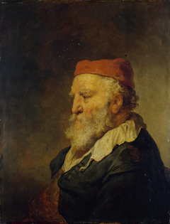 Old man with a red cap by Govert Flinck