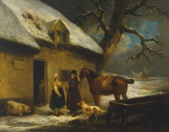 Outside an Inn, Winter by George Morland