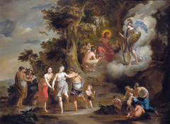 Pallas Athene Visiting Apollo on the Parnassus by Arnold Houbraken