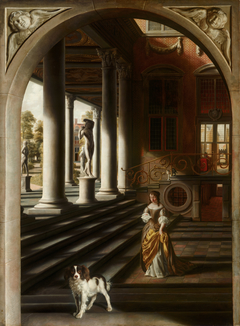 Perspective View with a Woman Reading a Letter