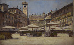 Piazza delle Erbe in Verona by Aleksander Gierymski