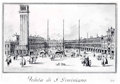 Piazza San Marco, Looking toward the Church of San Gemignano by Giacomo Guardi