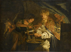Pilate washing his hands in innocence by Matthias Stom