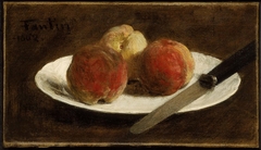 Plate of Peaches by Henri Fantin-Latour
