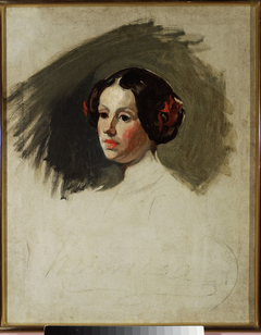 Portrait of a young woman, study by Piotr Michałowski