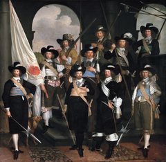 Portrait of Civic Guard Hoorn; the company of captain Claes Willemsz Jager by Jan Albertsz Rotius
