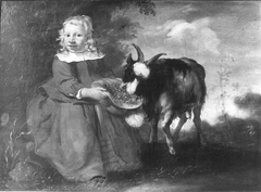 Portret van een jongen met een geit by Anonymous