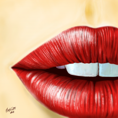 Red lips by Ondrej Kollar
