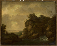 Romantic landscape with a shepherd by Johann Christoph von Bemmel