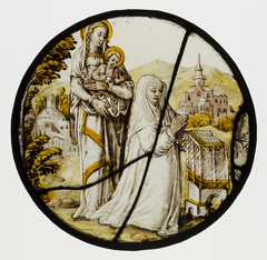 Roundel with Virgin and Child and a Carmelite Donatrix by Anonymous