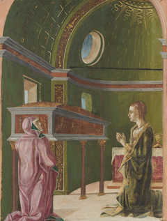 Saint Lucy and Saint Eutychia at the Shrine of Saint Agatha by Cosimo Tura
