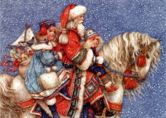 Santa and Children by Anne Yvonne Gilbert