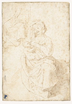 Schets van een zittende, zogende Madonna by Peter Paul Rubens