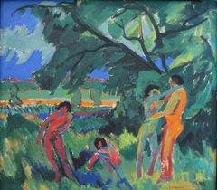 Spielende nackte Menschen by Ernst Ludwig Kirchner