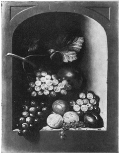 Still life of fruit in a stone niche