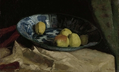 Still Life with Apples in a Delft Blue Bowl by Willem de Zwart