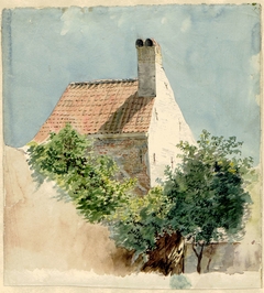 Studie van een huis van baksteen by Hendrik van der Burgh