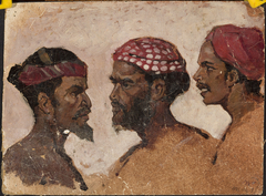 Study of three heads (Arabs) by Jean Lulves