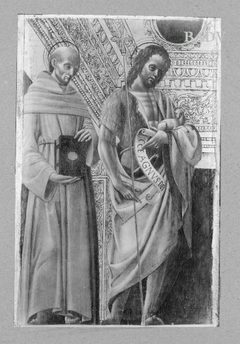 Tafel mit Johannes dem Täufer und stehenden Heiligen