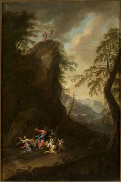 Temptation of Christ and attending angels by Maximilian Joseph Schinnagl