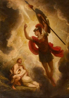 The Archangel Michael leaving Adam and Eve, after having conducted them out of Paradise by Thomas Phillips